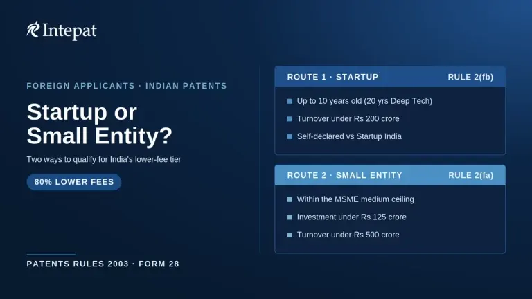 How a Foreign Applicant Qualifies as a Startup or Small Entity for an Indian Patent