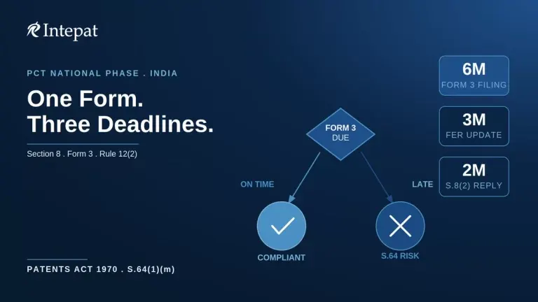 Section 8 and Form 3: PCT National Phase India Duty