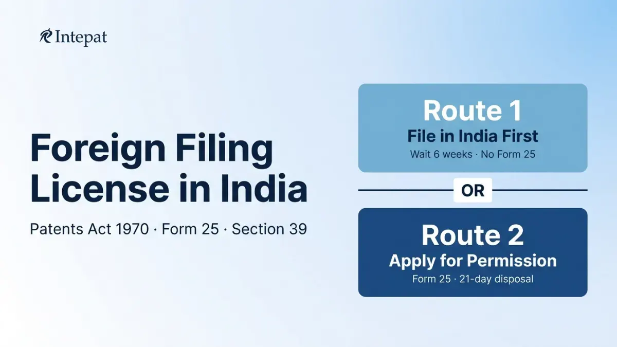 Foreign Filing License in India: Section 39, Form 25, and Consequences of Non-Compliance