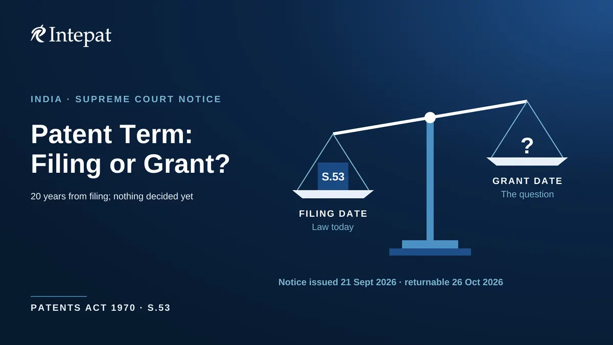 Patent Term in India: Filing or Grant? The Supreme Court Has Issued Notice